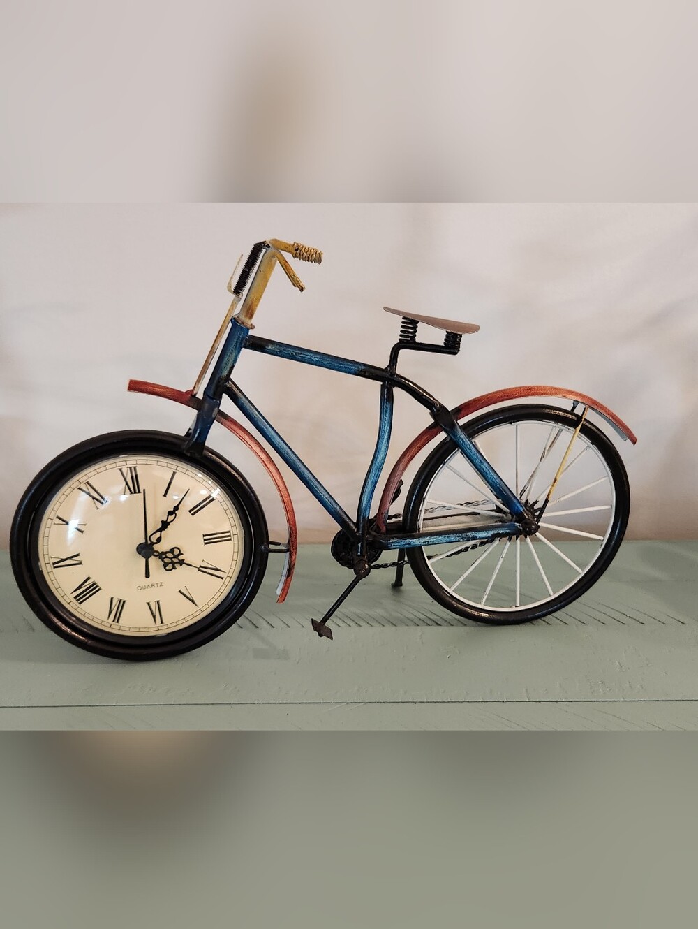 Whimsical Metal Bike Clock